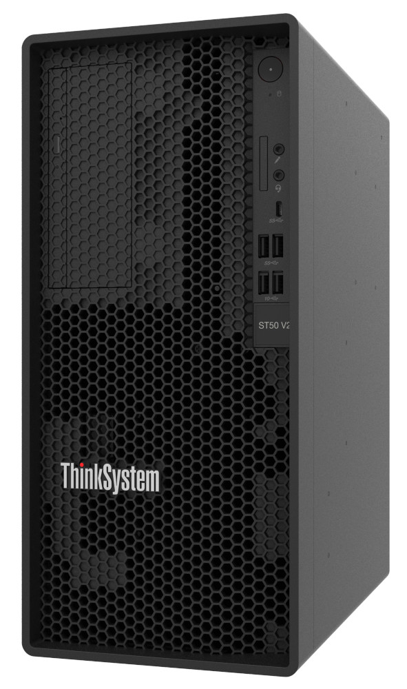 Lenovo ThinkSystem ST50 V2 Tower Server with Intel Xeon E-2324G, 16GB RAM, 2TB Storage, 500W PSU (7D8JA045EA)