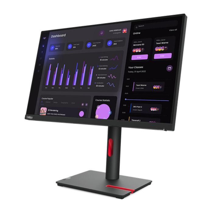 Lenovo ThinkVision T24i-30 23.8" FHD IPS Monitor (63CFMATXUK) with 4 ms Response, 60Hz Refresh