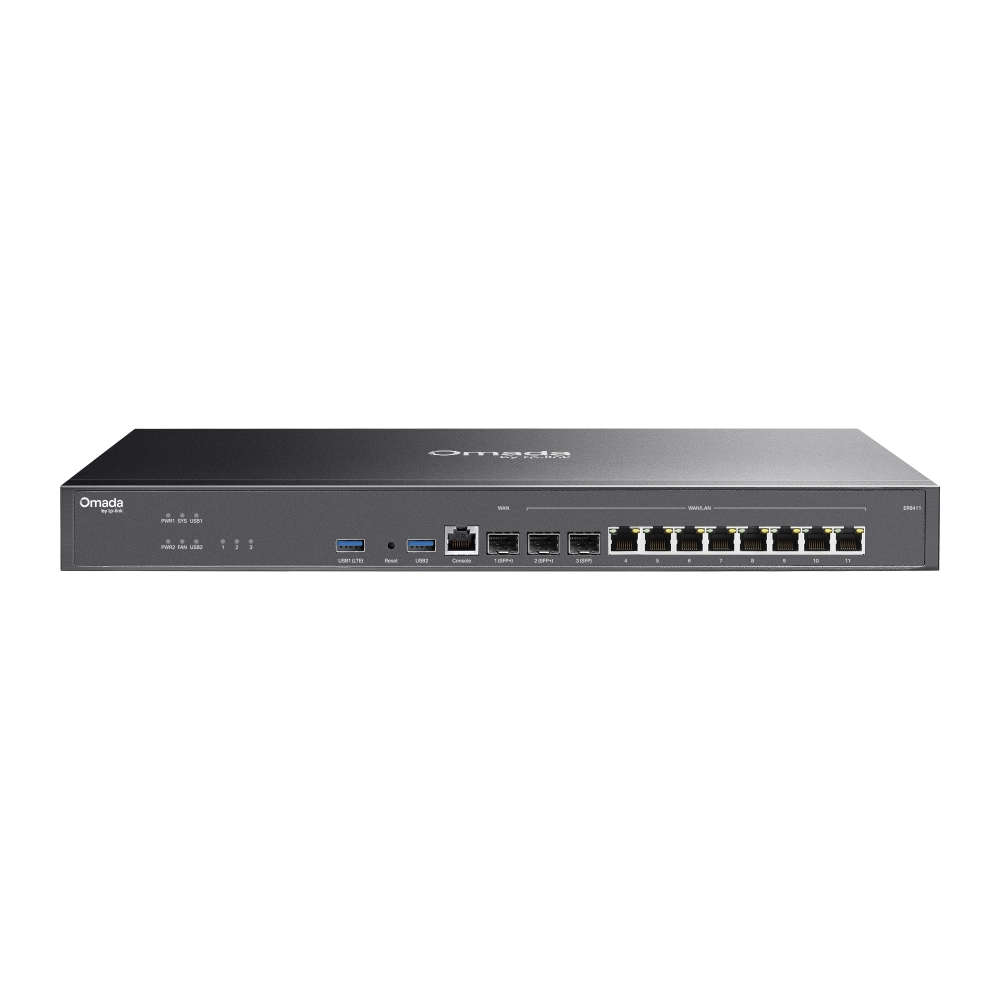 TP-Link Omada VPN Gateway ER8411 with 4 GB DDR4 RAM and 10G SFP+ Ports