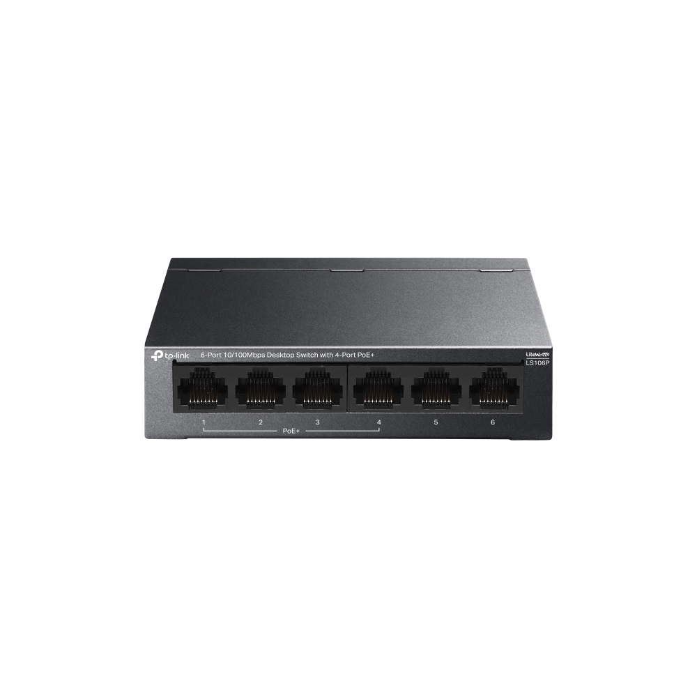 TP-Link LS106P 6-Port 10/100Mbps Desktop Switch with 4-Port PoE+ (65W Power Budget) - Image 2