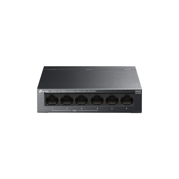TP-Link LS106P 6-Port 10/100Mbps Desktop Switch with 4-Port PoE+ (65W Power Budget) - Image 3