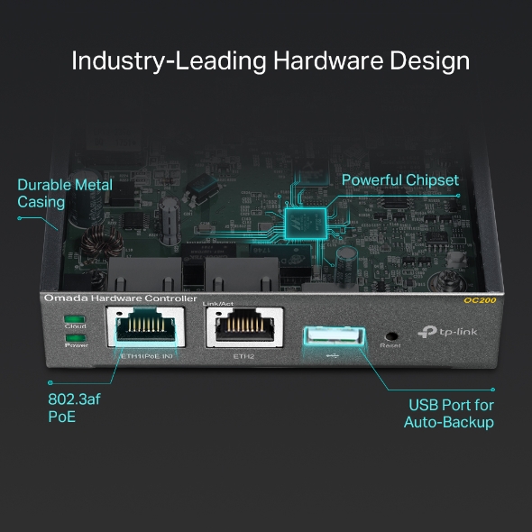 TP-Link Omada Hardware Controller OC200 with 2 Ethernet Ports and USB, Centralized Network Management - Image 7