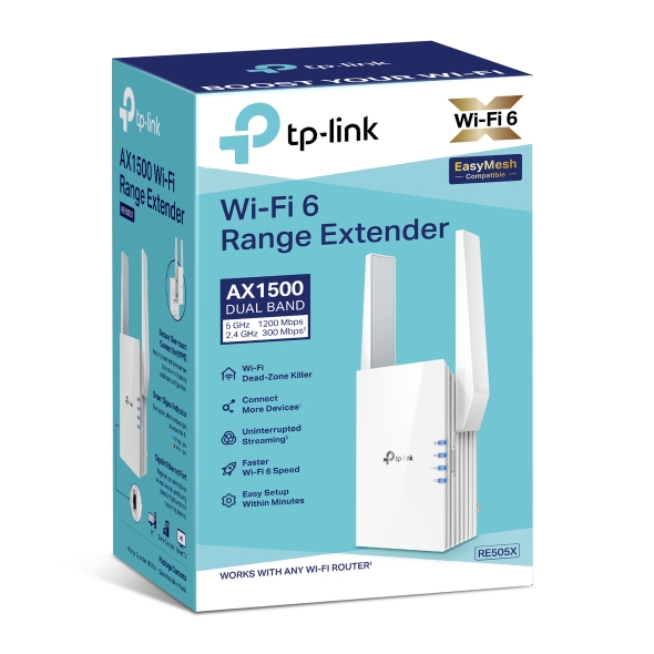 TP-Link RE505X AX1500 Wi-Fi 6 Range Extender with 1 Gigabit Ethernet Port - Image 6