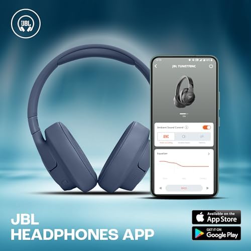 JBL Tune 770NC Wireless Over-Ear Headphones JBLT770NCBLU with Adaptive Noise Cancelling, Bluetooth 5.3, 70H Battery - Image 9
