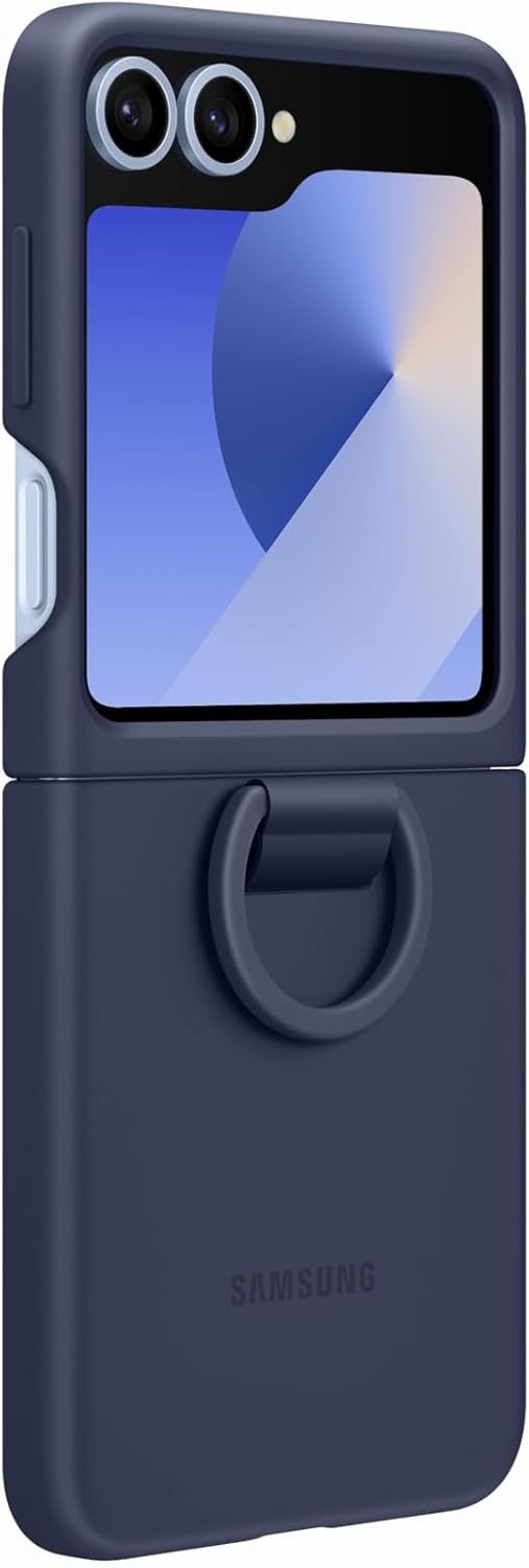 Samsung Galaxy Z Flip6 Silicone Case with Ring, Navy - Image 3