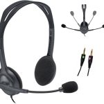 Logitech Stereo Headset H110 with Noise Cancelling Microphone - 3.5mm Dual Plug Wired Headset