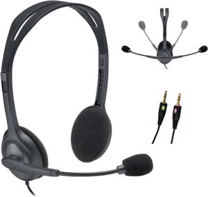 Logitech Stereo Headset H110 with Noise Cancelling Microphone - 3.5mm Dual Plug Wired Headset