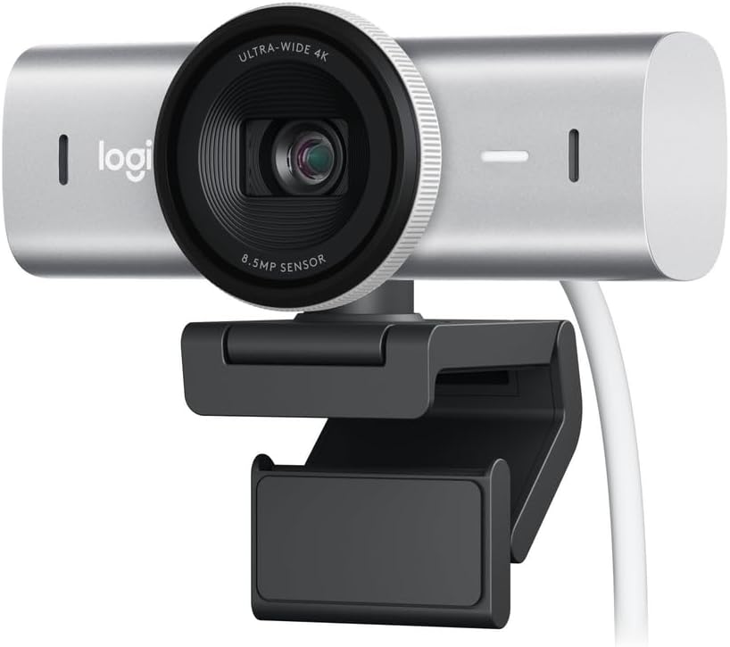 Logitech MX Brio Ultra HD 4K Webcam with 1080p 60 FPS, Dual Noise-Reducing Mics, USB-C