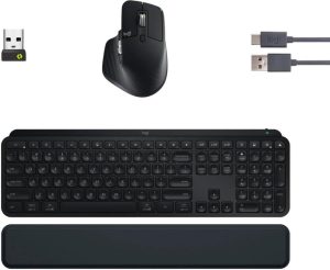 Logitech MX Keys S Combo - Wireless Keyboard and Mouse with Wrist Rest