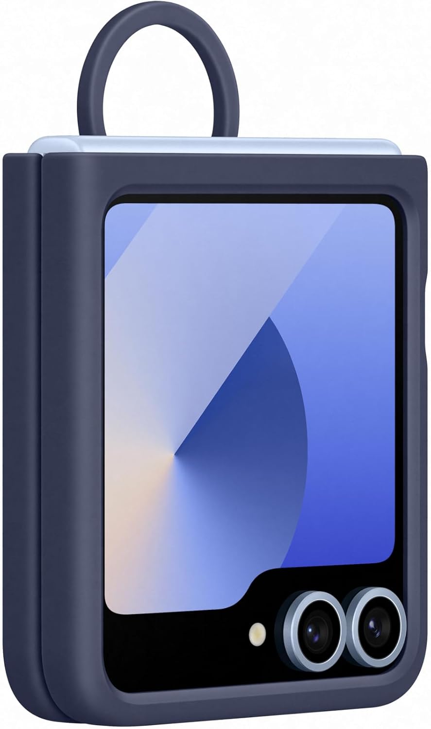 Samsung Galaxy Z Flip6 Silicone Case with Ring, Navy - Image 2