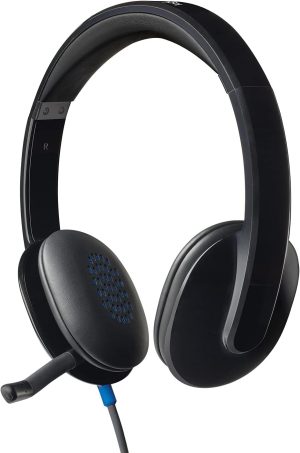 Logitech H540 Wired Headset 981-000480 with Noise-Cancelling Microphone, USB, On-Ear Controls