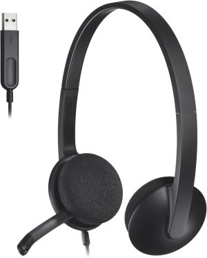 Logitech USB Headset H340 - Wired USB, Noise-Cancelling Mic