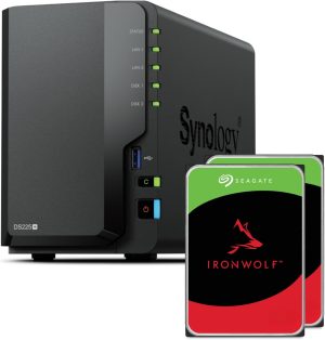 Synology DS225+ 2-Bay DiskStation NAS with Intel Celeron J4125 Quad-Core, 2 GB DDR4 RAM, 8TB Bundle with 2x 4TB Seagate IronWolf