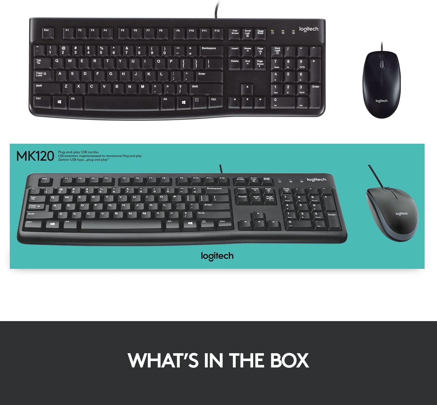 Logitech MK120 Wired Keyboard and Mouse Combo 920-002546 with USB Plug and Play, Full Size, English/Arabic Layout - Image 8