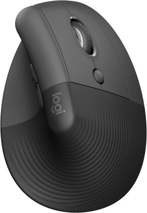 Logitech Lift Vertical Ergonomic Mouse, Wireless Bluetooth & Logi Bolt USB, Quiet Clicks, 4 Buttons