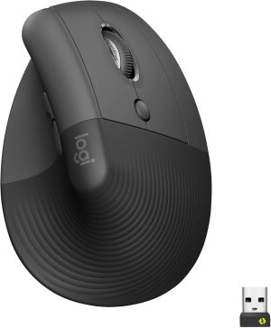 Logitech Lift for Business, Vertical Ergonomic Wireless Mouse with Bluetooth and Logi Bolt USB, Quiet Clicks, Compatible with Windows/Mac/Chrome/Linux - Graphite