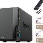Synology DS224+ NAS Server Bundle 2 Bay with 2GB RAM and 12TB Storage (2 x 6TB NAS HDDs) plus 512GB External SSD Backup
