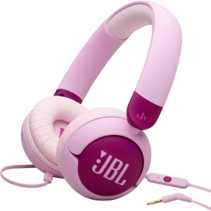 JBL JR 320 Kids Wired On-Ear Headphones with Safe Sound <85dB, Built-In Mic, Soft Padded Headband, and Foldable Design - Model JBLJR320PUR