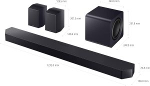 Samsung HW-Q990F 11.1.4 Channel Soundbar with Subwoofer & Rear Speakers, Wireless Dolby Atmos, Q-Symphony, SpaceFit Sound Pro