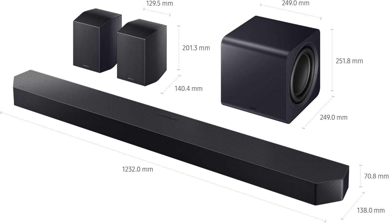 Samsung HW-Q990F 11.1.4 Channel Soundbar with Subwoofer & Rear Speakers, Wireless Dolby Atmos, Q-Symphony, SpaceFit Sound Pro