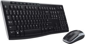 Logitech MK270 Wireless Keyboard and M185 Wireless Mouse Combo with Long Battery Life