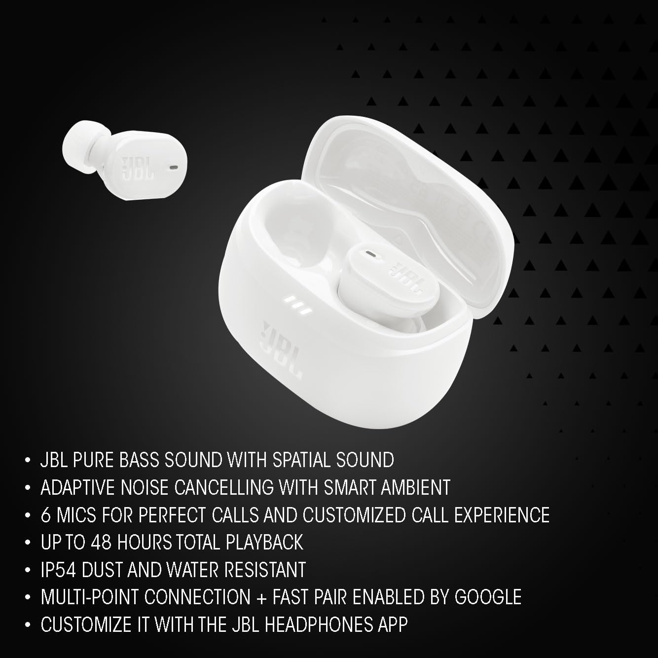 JBL Tune Buds 2 True Wireless Earbuds JBLTBUDS2TQE with Bluetooth 5.3, 6-Mic Technology, 48H Battery - Image 2