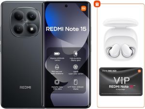 REDMI Note 15 Black - 8GB RAM, 256GB Storage + Bud 6 Play - Global Version