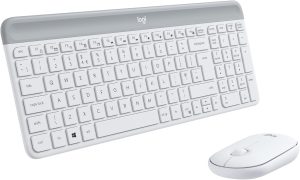 Logitech MK470 Slim Wireless Keyboard and Mouse Combo - Ultra Quiet, 2.4 GHz USB Receiver, Compact Layout