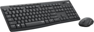 Logitech MK295 Wireless Keyboard and Mouse Combo with SilentTouch Technology, Full Number Keyboard, and Nano USB Receiver