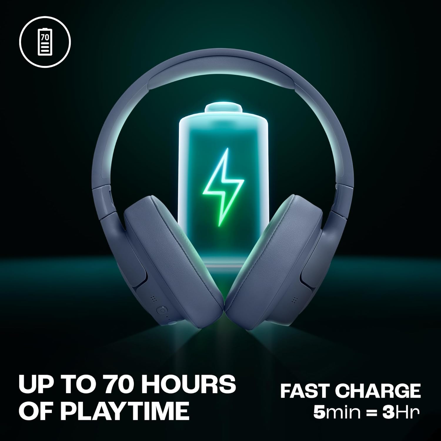 JBL Tune 770NC Wireless Over-Ear Headphones JBLT770NCBLU with Adaptive Noise Cancelling, Bluetooth 5.3, 70H Battery - Image 5