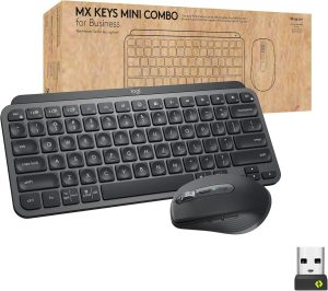 Logitech MX Keys Mini Combo for Business - Compact Wireless Keyboard & Mouse with Logi Bolt, Bluetooth, Multi-OS Compatible