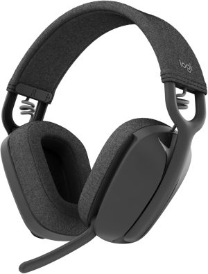 Logitech Zone Vibe 100 Wireless Over-Ear Headphones with Noise-Cancelling Mic, Multipoint Bluetooth