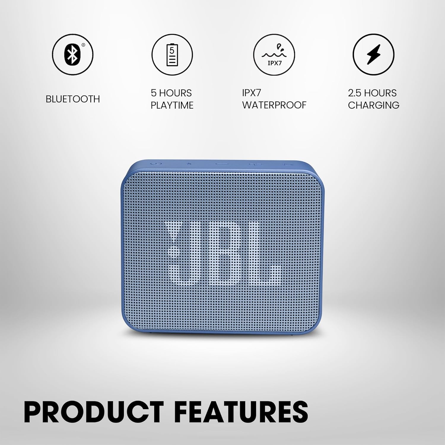 JBL Go Essential Portable Waterproof Speaker JBLGOESBLU - Wireless Bluetooth, IPX7 Waterproof, 5-Hour Battery - Image 2