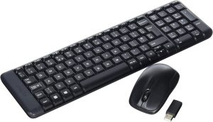 Logitech MK220 Compact Wireless Keyboard and Mouse Combo - 2.4 GHz Wireless, 24-Month Battery, UK English QWERTY Layout